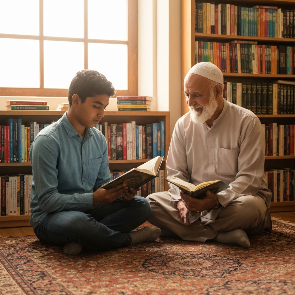 Student reading Quran